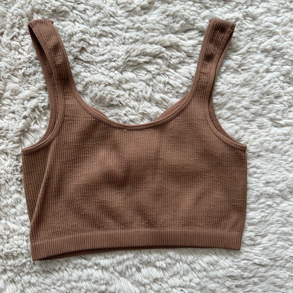Cotton On Brown Ribbed Crop Tank Womens Size XS/S - Picture 6 of 6